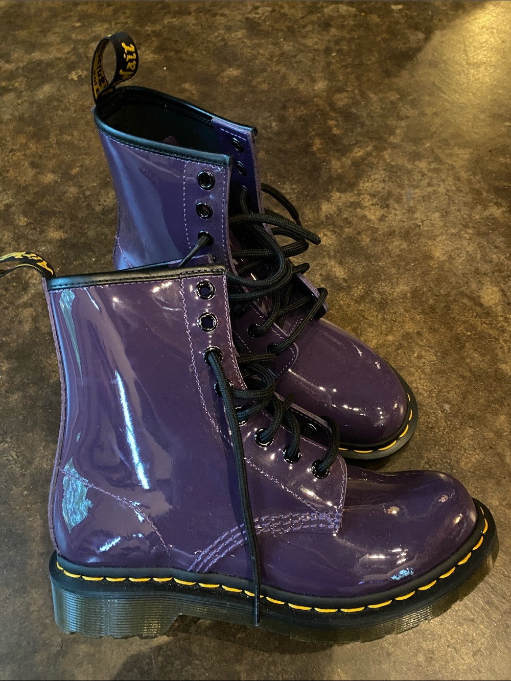 Dr. Martens Purple Patent Lace-Up Combat Boots - Picture 4 of 5